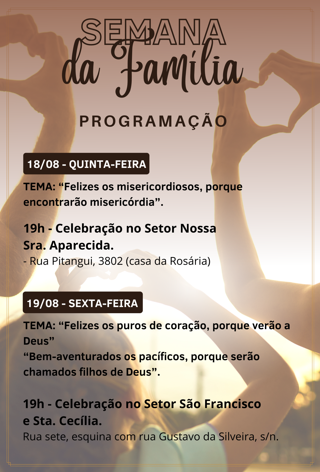 SEMANA DA FAMÍLIA 2022 – ParóquiaSenhorBomJesusdoHorto